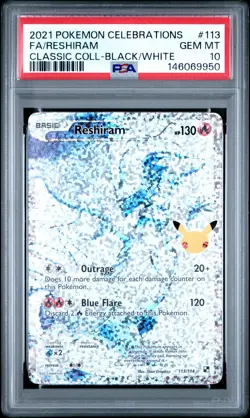 2021 POKEMON CELEBRATIONS CLASSIC COLLECTION #113 FULL ART/RESHIRAM PSA 10 - Image 1