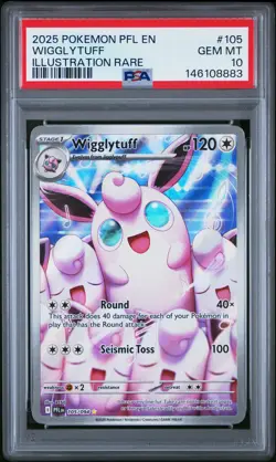 2025 POKEMON PFL EN-PHANTASMAL FLAMES ILLUSTRATION RARE #105 WIGGLYTUFF PSA 10 - Image 1