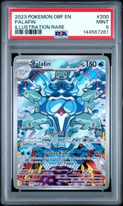 2023 POKEMON OBF EN-OBSIDIAN FLAMES ILLUSTRATION RARE #200 PALAFIN PSA 9 - Image 1