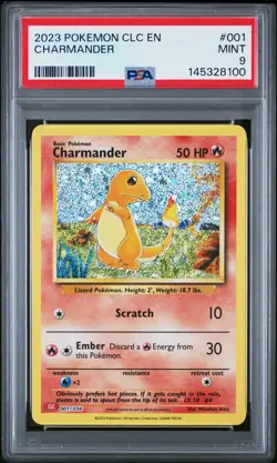 2023 POKEMON CLC-CLASSIC CHARIZARD & HO-OH EX DECK #001 CHARMANDER PSA 9 - Image 1