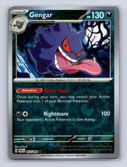 GENGAR 057/091 UC PALDEAN FATES POKEMON REVERSE HOLO NM - Image 1