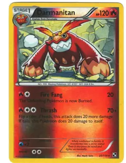 Darmanitan 25/114 Black & White Reverse Holo Rare Pokemon TCG - Image 1
