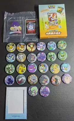 26 Lot Pokemon TCG S-Chinese with 26 different Medal Pikachu/Genger Holo#1 SE58 - Image 1
