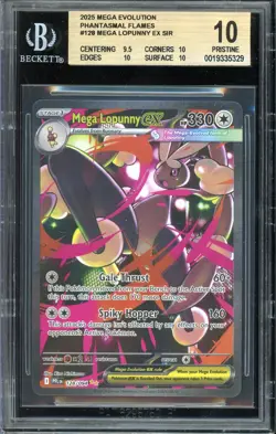 Pokemon TCG Phantasmal Flames #128 Mega Lopunny ex SIR BGS 10 PRISTINE .5 Away - Image 1