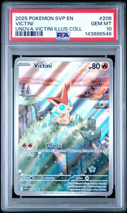 2025 POKEMON SVP PROMO UNOVA VICTINI ILLUSTRATION COLLECTION #208 VICTINI PSA 10 - Image 1