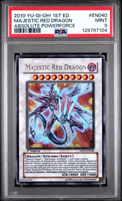 2010 YU-GI-OH! ABSOLUTE POWERFORCE 1ST EDITION #EN040 MAJESTIC RED DRAGON PSA 9 - Image 1