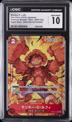 2024 ONE PIECE PREM BOOSTER: BEST JAPANESE #OP01-024 MONKEY D. LUFFY CGC 10 - Image 1