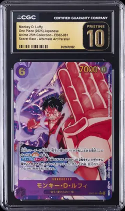 2025 ONE PIECE ANIME 25TH COLLECTION #EB02-061 MONKEY D. LUFFY CGC 10 PRISTINE - Image 1
