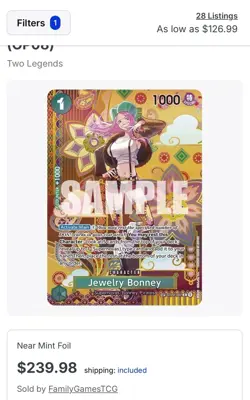 One Piece *Read Description* Alt Rare Jewelry Bonney SP Two Legends ST02-007 - Image 2