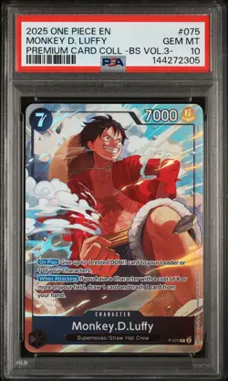 2025 ONE PIECE PREMIUM BEST SELECTION VOL.3- #075 MONKEY D. LUFFY PSA 10 - Image 1