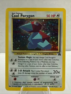 Pokemon TCG 2000 Cool Porygon Holo Rare Black Star Promo Card 15/53 WOTC - Image 1