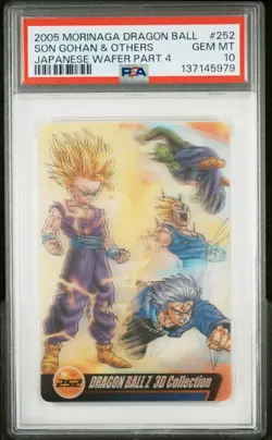 2005 DRAGON BALL MORINAGA JPN WAFER CARDS PART 4 #252 SON GOHAN & OTHERS PSA 10 - Image 1