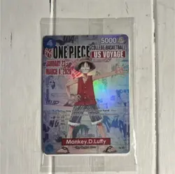 Bandai Namco One Piece CCG Monkey D. Luffy US Voyage Promo Holo Card - Image 1