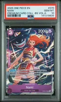 2025 ONE PIECE PREMIUM CARD COLLECTION -BEST SELECTION VOL.4 - #070 NAMI PSA 10 - Image 1