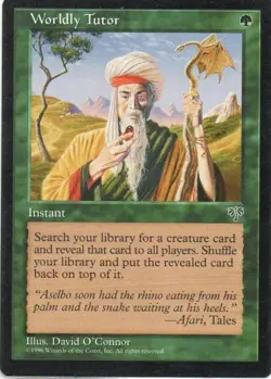 MTG: Mirage: Worldly Tutor: Lightly Played Condition - Image 1
