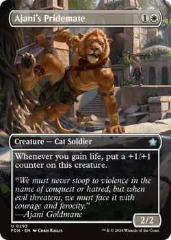 NM - Foil - Ajani's Pridemate (Borderless) - 293 - Foundations - Image 1