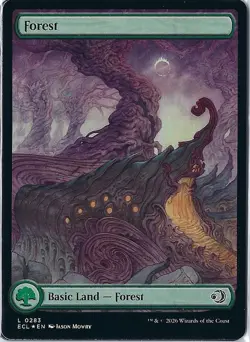 Lorwyn Eclipsed Foil Full Art Land x4 card lot - Forest #283 - Image 1