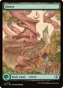 4x Lorwyn Eclipsed Full Art Forest, Full Art Lands, Basic Lands, 4 Pack, 278 - Image 1