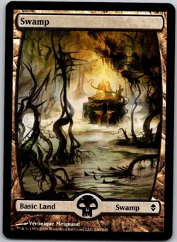 Magic the Gathering Swamp #240 Full Art Zendikar MTG Free Shipping! - Image 1
