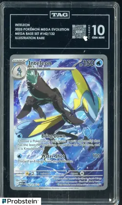 2025 Pokemon Mega Evolution Base Set #142/132 Inteleon Illustration Rare TAG 10 - Image 1