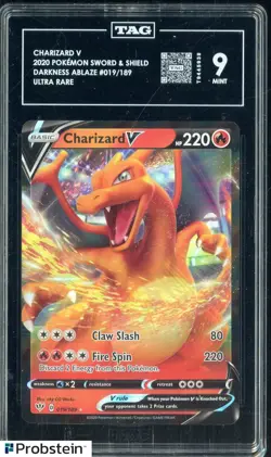 2020 Pokemon Sword & Shield Darkness Ablaze #019/189 Charizard V UR TAG 9 - Image 1