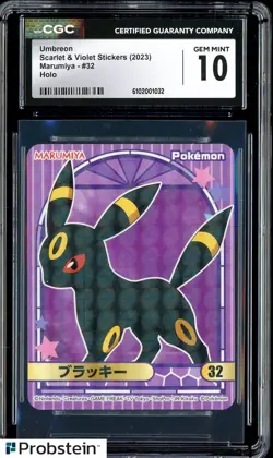 2023 Pokemon Scarlet & Violet Stickers Marumiya #32 Umbreon Holo CGC 10 - Image 1