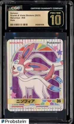 2023 Pokemon Scarlet & Violet Stickers Marumiya #36 Sylveon Holo CGC 10 - Image 1