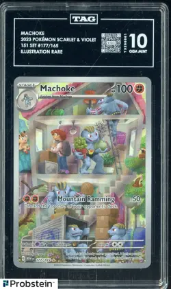 2023 Pokemon Scarlet & Violet 151 Set #177/165 Machoke Illustration Rare TAG 10 - Image 1