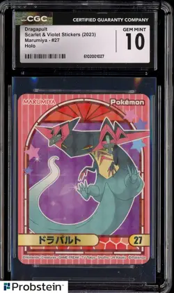 2023 Pokemon Scarlet & Violet Stickers Marumiya #27 Dragapult Holo CGC 10 - Image 1