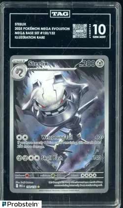 2025 Pokemon Mega Evolution Base Set #150/132 Steelix Illustration Rare TAG 10 - Image 1