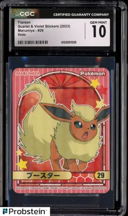 2023 Pokemon Scarlet & Violet Stickers Marumiya #29 Flareon Holo CGC 10 - Image 1