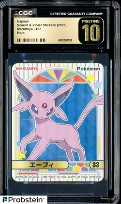 2023 Pokemon Scarlet & Violet Stickers Marumiya #33 Espeon Holo CGC 10 - Image 1
