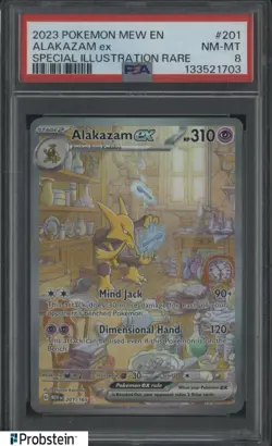 2023 Pokemon Mew EN #201 Alakazam ex Special Illustration Rare PSA 8 NM-MT - Image 1