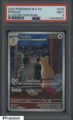 2024 Pokemon SFA EN #078 Persian Illustration Rare PSA 9 MINT - Image 1