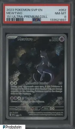 2023 Pokemon SVP EN 151 Ultra Premium Collection #052 Mewtwo PSA 8 NM-MT - Image 1