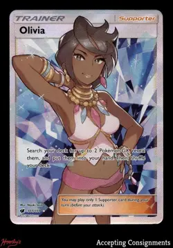 2017 Pokemon Sun and Moon Crimson Invasion #111 Olivia FULL ART UR - Image 1