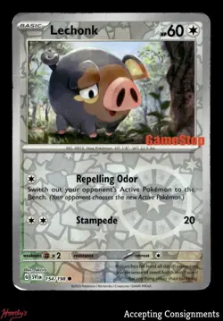 2023 Pokemon TCG Scarlet & Violet #154 Lechonk Gamestop Exclusive Reverse Holo - Image 1