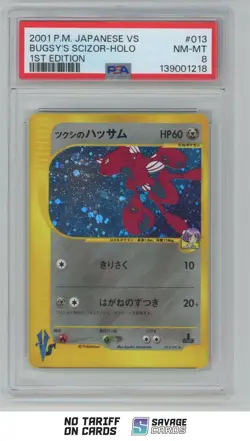 2001 Pokemon Japanese VS 1st Edition Holo Bugsy's Scizor PSA 8 #69013/141 - Image 1