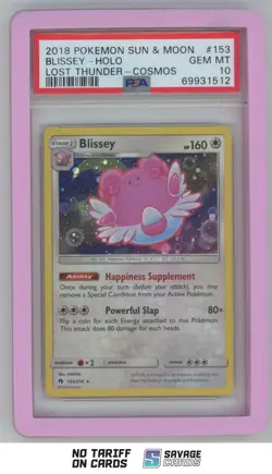 2018 Pokemon Sun & Moon - Lost Thunder Cosmo Blissey PSA 10 #153/214 - Image 1