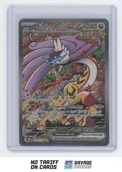 2025 Pokemon Scarlet & Violet Prismatic Evolutions Raging Bolt ex #166/131 - Image 1