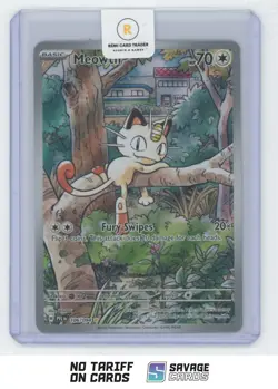 2025 Pokemon Mega Evolution Phantasmal Flames Meowth #106/094 Illustration Rare - Image 1