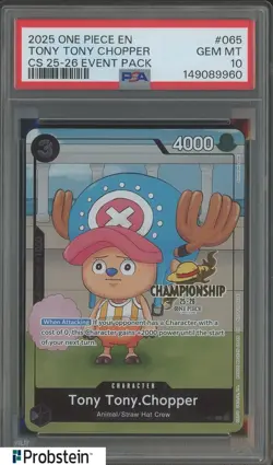 2025 One Piece EN Championship 25-26 Event Pack #065 Tony Tony Chopper PSA 10 - Image 1