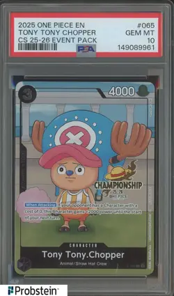 2025 One Piece EN Championship 25-26 Event Pack #065 Tony Tony Chopper PSA 10 - Image 1