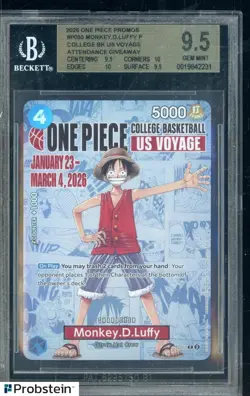 2026 Monkey D Luffy One Piece Promo College Basketball US Voyage BGS 9.5 - Image 1