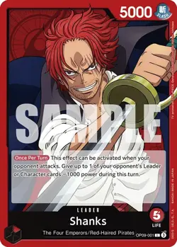 Shanks OP09-001 English Leader Emperors In New World One Piece Card Game - Image 1