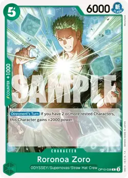 Roronoa Zoro OP10-038 English C Royal Blood One Piece Card Game - Image 1