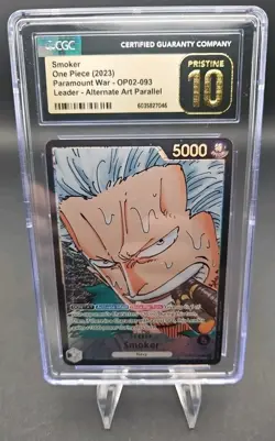 One Piece 2023 Smoker OP02-093 Alt Art Leader CGC Pristine 10 Paramount War - Image 1