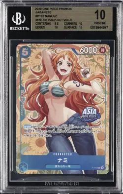 2025 ONE PIECE PROMOS JAPANESE MINI-TIN PACK SET VOL.2 #P-112 NAMI BGS 10 - Image 1