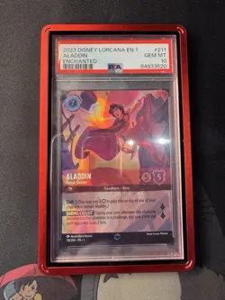 Disney Lorcana 💫Aladdin Heroic Outlaw First Chapter #211/204 Enchanted PSA 10 - Image 1