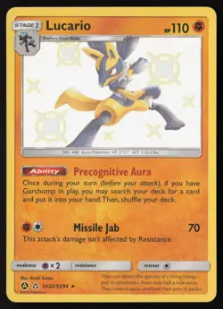 Lucario - SV22/SV94 - Baby Shiny - Hidden Fates - Pokemon Card - NM/M - Image 1